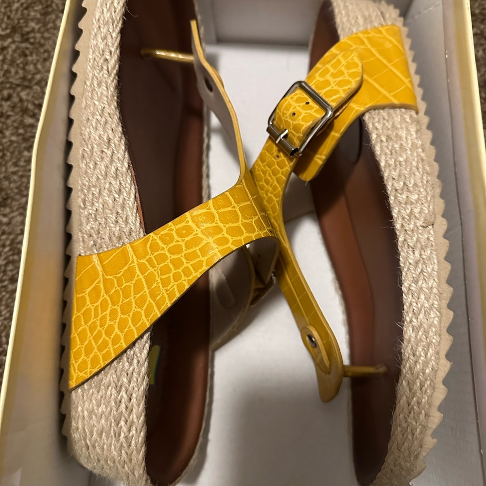 Aloha Island Yellow Croc-Embossed Espadrilles